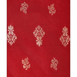 Babyhug Woven Half Sleeves Brocade Lehenga Choli & Dupatta Set with Sequin Detailing - Maroon