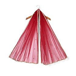 Babyhug Woven Half Sleeves Brocade Lehenga Choli & Dupatta Set with Sequin Detailing - Maroon