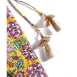 Babyhug Woven Sleeveless Floral Printed & Lace Detailing Lehenga Choli Set With Dupatta - Yellow