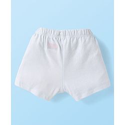 Babyhug 100% Cotton Single Jersey Knit Trunks With Stripes & Lion Print Pack Of 3 - White & Light Green