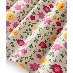 Babyhug Single Jersey Knit Half Sleeves Floral & Polka Dot Printed Frocks With Bow Applique Pack of 2 - Red & White