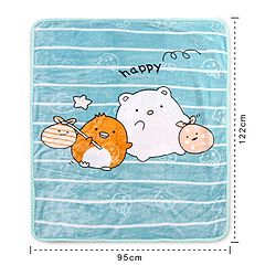 Babyhug Premium Embossed Mink Blanket Kitty Print - Light Green