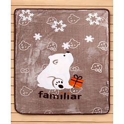 Babyhug Premium Embossed Mink Blanket Kitty Print - Light Green