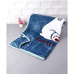 Babyhug Premium Embossed Mink Blanket Kitty Print - Light Green