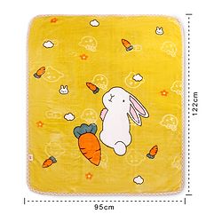 Babyhug Premium Embossed Mink Blanket Rabbit Print - Yellow