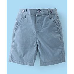 Babyhug Cotton Woven Half Sleeves Leaf Printed Shirt & Denim Shorts Set - White & Blue
