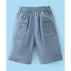 Babyhug Cotton Woven Half Sleeves Leaf Printed Shirt & Denim Shorts Set - White & Blue
