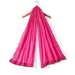 Babyhug Cotton Woven Three Fourth Sleeves Kurta & Churidar with Dupatta Floral Print - Dark Pink