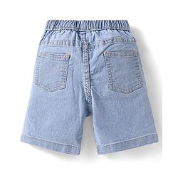 Babyhug Cotton Woven Half Sleeves Printed Shirt & Denim Shorts Set - Red & Blue