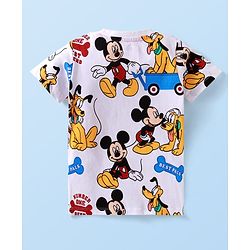 Babyhug Disney Single Jersey Knit Half Sleeves T-Shirts with Mickey & Pluto Graphics Pack of 3 - Green White & Red