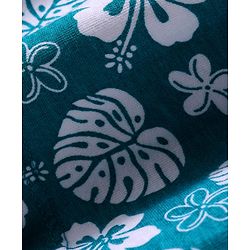 Babyhug 100% Cotton Knit Half Sleeves Frock With Floral Print & Bow Applique - Teal Blue
