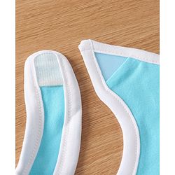 Babyhug Interlock Cotton Bibs Monkey Print Pack of 3 - Blue