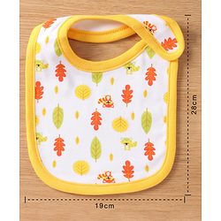 Babyhug Interlock Cotton Bibs Monkey Print Pack of 3 - Blue