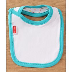 Babyhug Interlock Cotton Bibs Monkey Print Pack of 3 - Blue