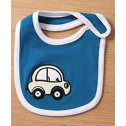Babyhug Interlock Cotton Bibs Monkey Print Pack of 3 - Blue