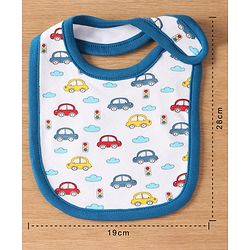 Babyhug Interlock Cotton Bibs Monkey Print Pack of 3 - Blue