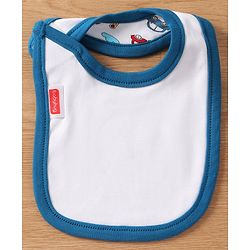 Babyhug Interlock Cotton Bibs Monkey Print Pack of 3 - Blue