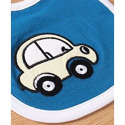 Babyhug Interlock Cotton Bibs Monkey Print Pack of 3 - Blue