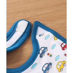 Babyhug Interlock Cotton Bibs Monkey Print Pack of 3 - Blue