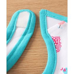 Babyhug Interlock Cotton Bibs Monkey Print Pack of 3 - Blue