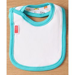 Babyhug Interlock Cotton Bibs Monkey Print Pack of 3 - Blue