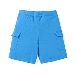 Babyhug Single Jersey Knit Half Sleeves Striped T-Shirt & Shorts Set with Pockets - Light Blue Green & White