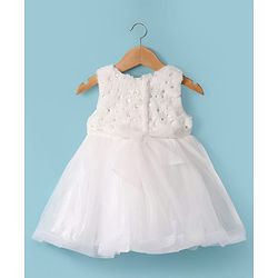 Babyhug Woven Full Sleeves Flora Foil Printed Shrug & Fit & Flared Shimmered Party Dress with Fur Yoke - Pink
