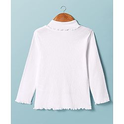 Babyhug Woven Shimmered Party Dress With Full Sleeves Solid Ribbed Inner Tee - Pink & White