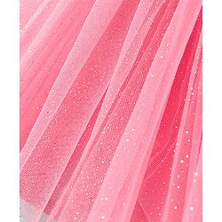 Babyhug Woven Shimmered Party Dress With Full Sleeves Solid Ribbed Inner Tee - Pink & White