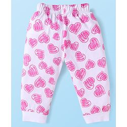Babyhug Disney Single Jersey Knit Full Sleeve Night Suit With Front & Back Marie Graphic - White & Pink