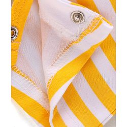 Babyhug Interlock Knit Half Sleeves Romper With Animal Print - Yellow