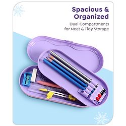 Babyhug Disney Frozen 3D Pencil Box|School Supplies Stationery Organiser|Birthday Return Gift for Kids- Lavender