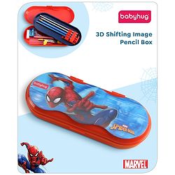 Babyhug Marvel Spiderman 3D Pencil Box|School Supplies Stationery Organiser|Birthday Return Gift for Kids- Red