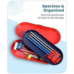 Babyhug Marvel Spiderman 3D Pencil Box|School Supplies Stationery Organiser|Birthday Return Gift for Kids- Red