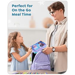 Babyhug Disney Frozen 3D Stainless Steel Lunch box with inner container,700ml & 100ml, Airtight Lunch for School Kids|BPA Free|100% Food Grade|Dishwasher Safe|Reusable|Recyclable- Lavender