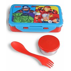 Babyhug Marvel Spiderman  3D Stainless Steel Lunch box with inner container,700ml & 100ml, Airtight Lunch for School Kids|BPA Free|100% Food Grade|Dishwasher Safe|Reusable|Recyclable- Red