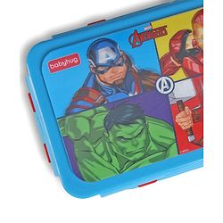 Babyhug Marvel Spiderman  3D Stainless Steel Lunch box with inner container,700ml & 100ml, Airtight Lunch for School Kids|BPA Free|100% Food Grade|Dishwasher Safe|Reusable|Recyclable- Red