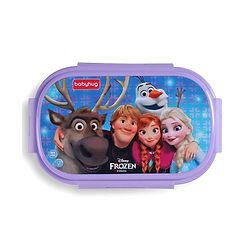 Babyhug Disney Frozen 3D Stainless Steel Lunch box with inner container,700ml & 100ml, Airtight Lunch for School Kids|BPA Free|100% Food Grade|Dishwasher Safe|Reusable|Recyclable- Lavender