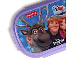 Babyhug Disney Frozen 3D Stainless Steel Lunch box with inner container,700ml & 100ml, Airtight Lunch for School Kids|BPA Free|100% Food Grade|Dishwasher Safe|Reusable|Recyclable- Lavender