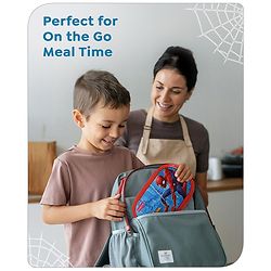 Babyhug Marvel Spiderman  3D Stainless Steel Lunch box with inner container,700ml & 100ml, Airtight Lunch for School Kids|BPA Free|100% Food Grade|Dishwasher Safe|Reusable|Recyclable- Red