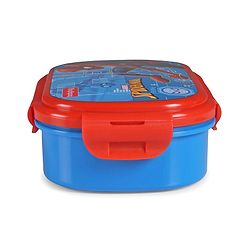 Babyhug Marvel Spiderman  3D Stainless Steel Lunch box with inner container,700ml & 100ml, Airtight Lunch for School Kids|BPA Free|100% Food Grade|Dishwasher Safe|Reusable|Recyclable- Red