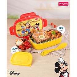 Babyhug Disney Frozen 3D Stainless Steel Lunch box with inner container,700ml & 100ml, Airtight Lunch for School Kids|BPA Free|100% Food Grade|Dishwasher Safe|Reusable|Recyclable- Lavender