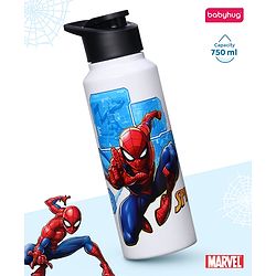 Babyhug Marvel Spiderman Stainless Steel Water Bottle|Leak Resistant|BPA Free|Rust Proof|750ml