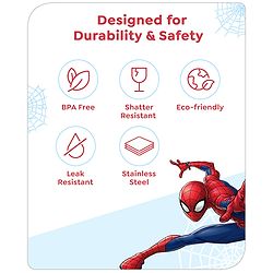 Babyhug Marvel Spiderman Stainless Steel Water Bottle|Leak Resistant|BPA Free|Rust Proof|750ml