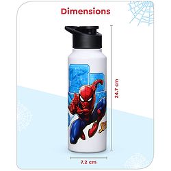 Babyhug Marvel Spiderman Stainless Steel Water Bottle|Leak Resistant|BPA Free|Rust Proof|750ml