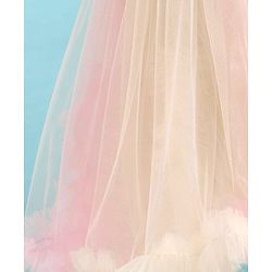 Babyhug Sleeveless Fit & Flared Sequined Yoke Ruffled Dress with Bow Applique - Pink