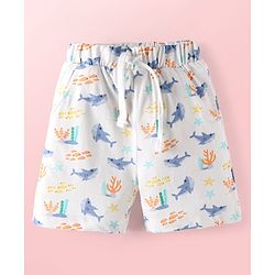 Babyhug Single Jersey Knit Half Sleeves T-Shirts & Shorts With Sando Vests & Shark Print Pack of 6 - Multi Colour