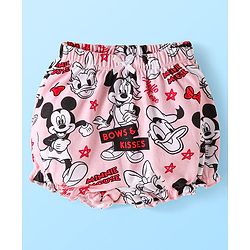 Babyhug Disney Single Jersey Knit Bloomers with Minnie Mouse Graphics Pack of 3 - Red White & Pink