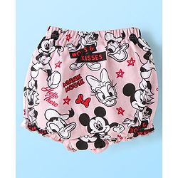 Babyhug Disney Single Jersey Knit Bloomers with Minnie Mouse Graphics Pack of 3 - Red White & Pink