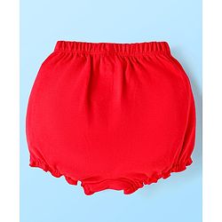 Babyhug Disney Single Jersey Knit Bloomers with Minnie Mouse Graphics Pack of 3 - Red White & Pink